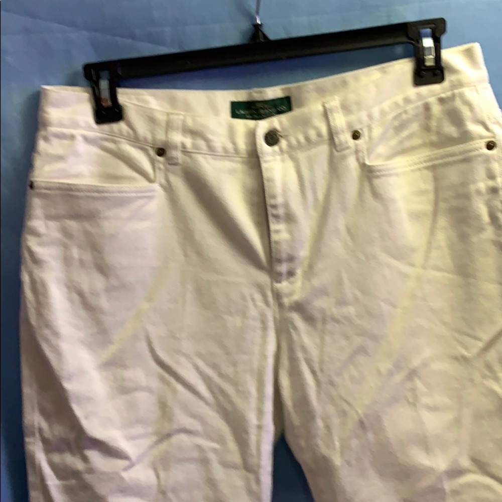 LRL Lauren Jeans Co. White Capris, Size 12 NWOT